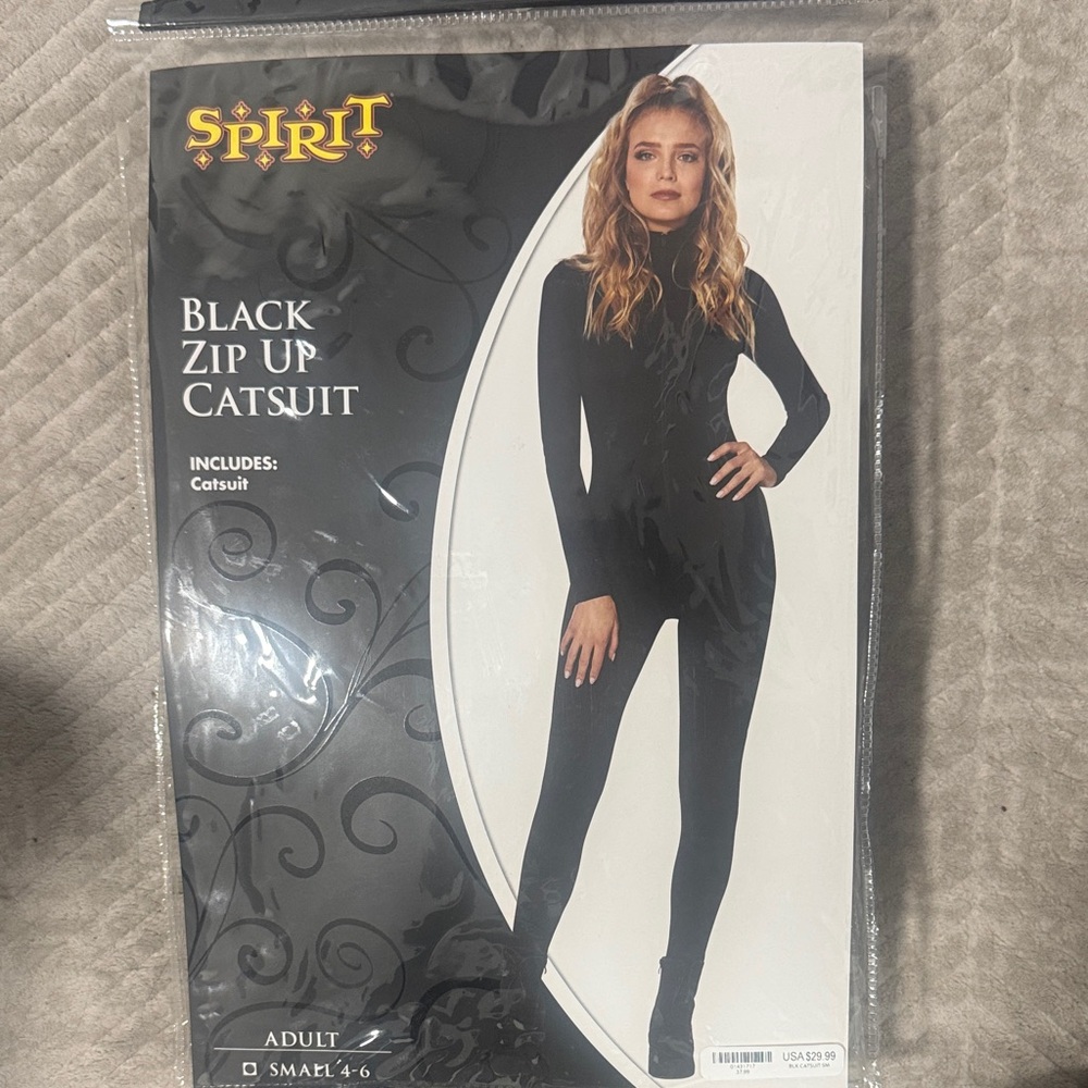 Spirit Black Zip-Up Catsuit
